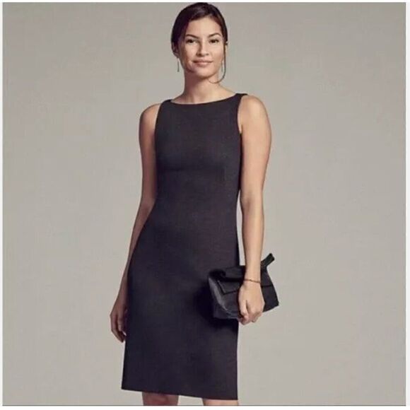 M.M. LaFleur Charcoal Gray "Lydia" Sheath Dress 10 - Picture 1 of 6